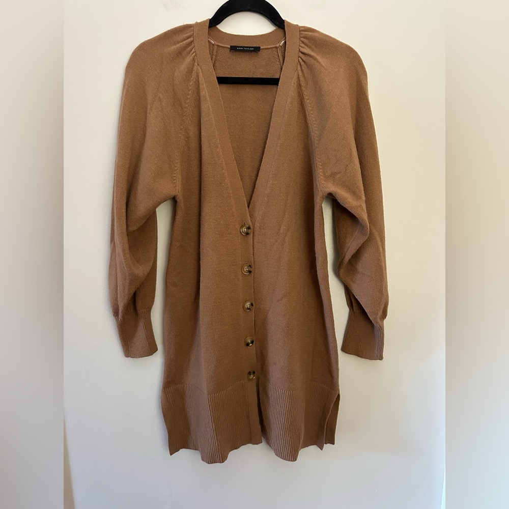 Ann Taylor Cardigan Brown Medium EUC